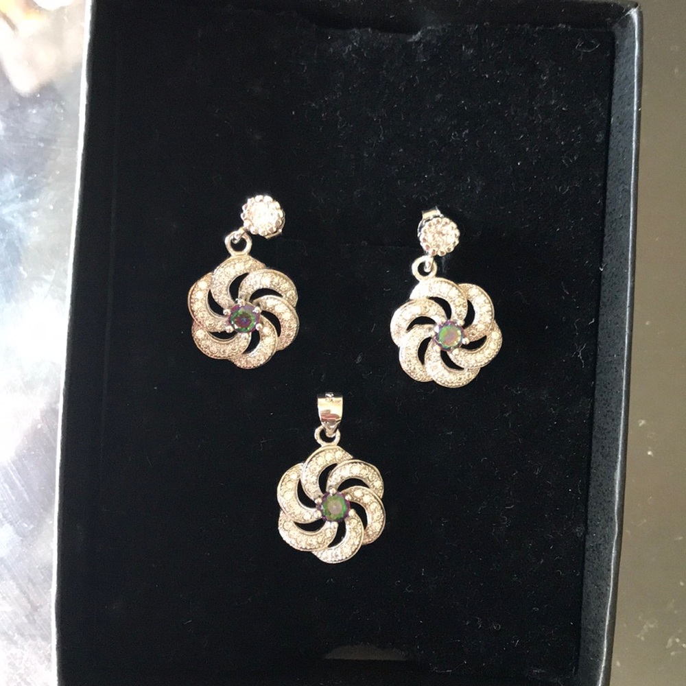 Pure  fine silver and zirconia set